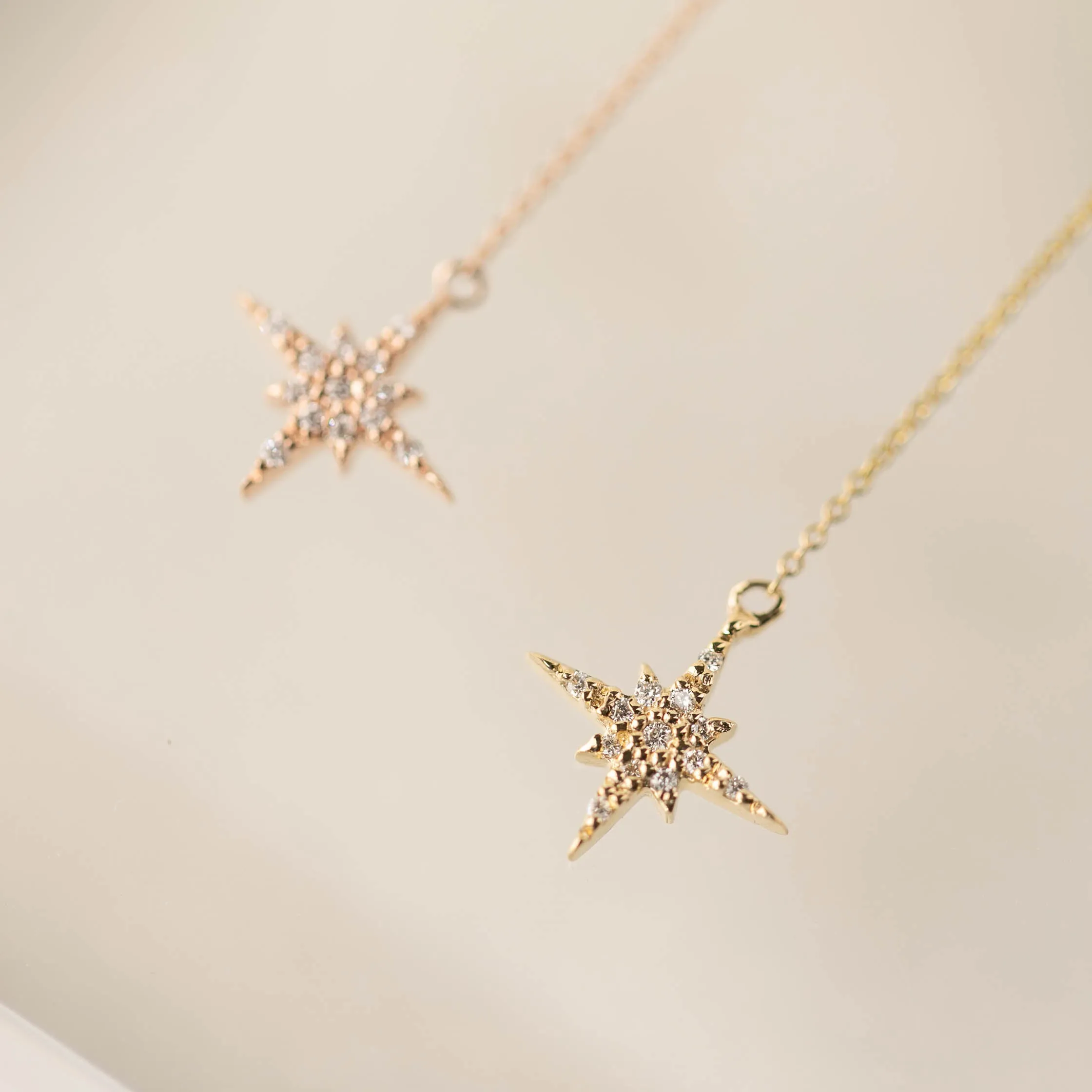 Starburst Diamond Threader Earrings
