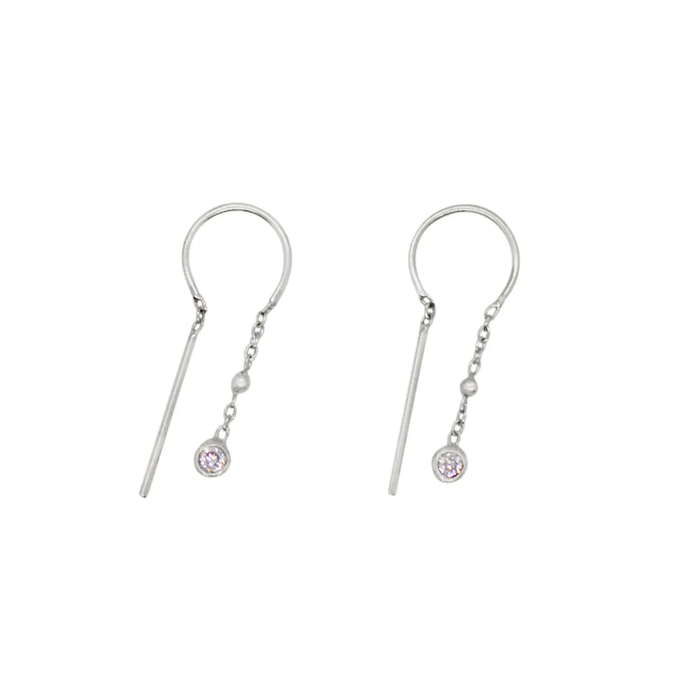 Stardust Dancer Threaders in Silver - Bottom Stone