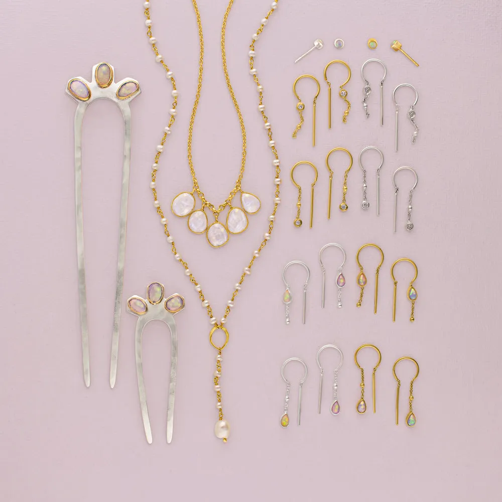 Stardust Dancer Threaders in Silver - Bottom Stone