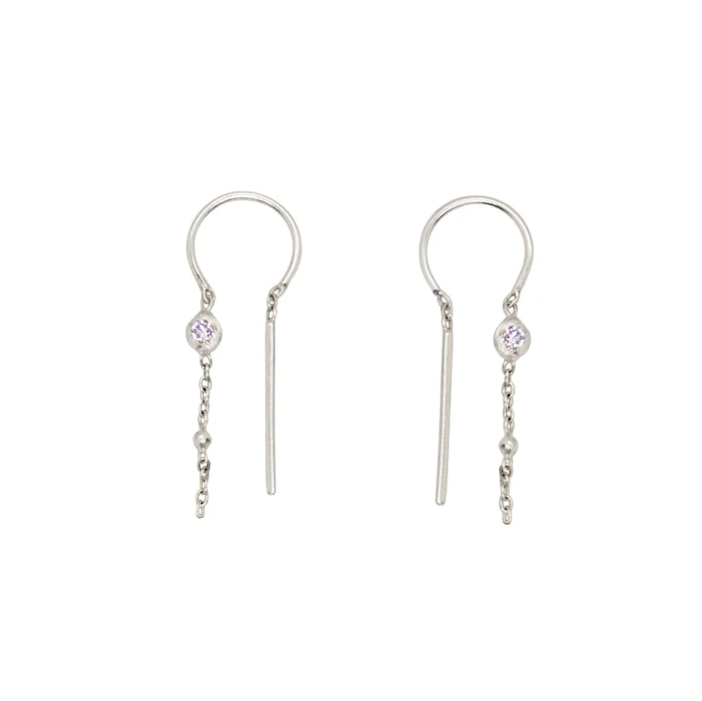 Stardust Dancer Threaders in Silver - Top Stone
