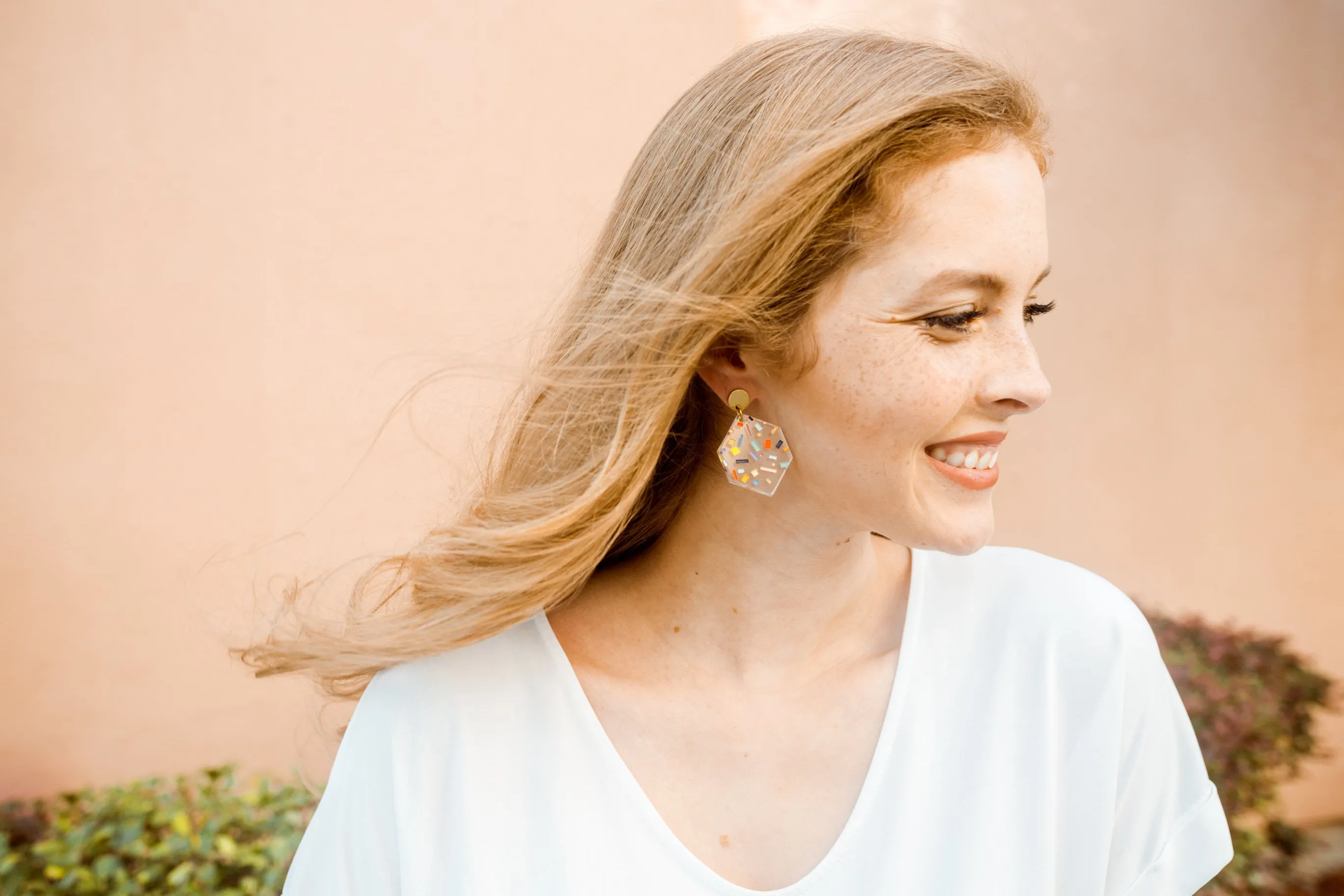 Statement earrings, bridesmaid gifts, colorful earrings, mother's day gift, confetti jewelry, lucite jewelry,