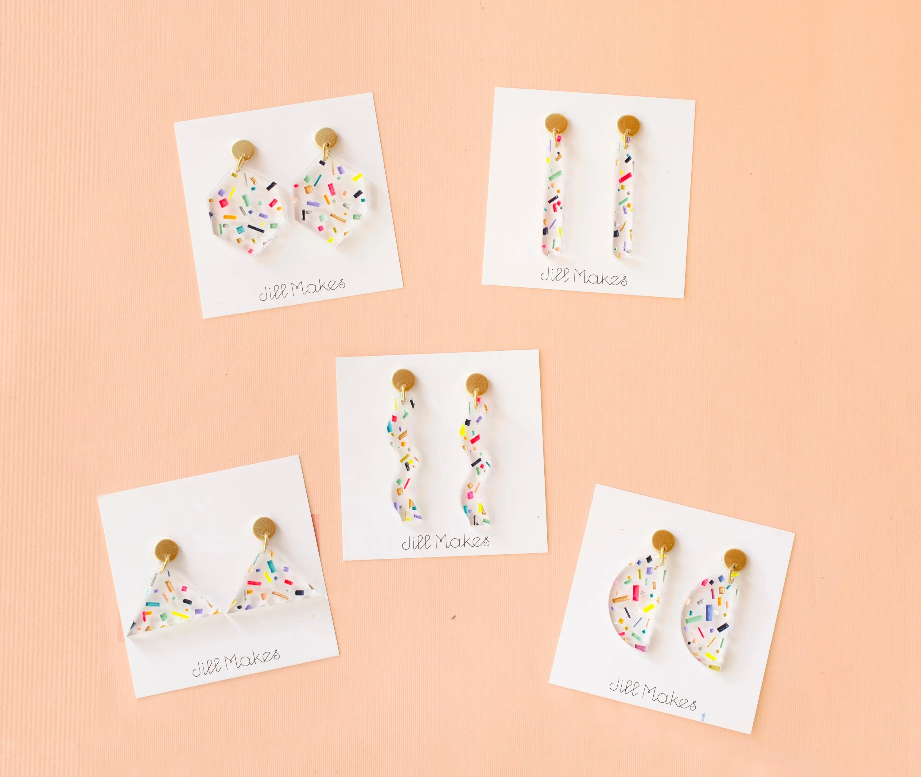 Statement earrings, bridesmaid gifts, colorful earrings, mother's day gift, confetti jewelry, lucite jewelry,