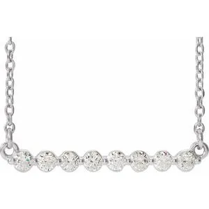 Sterling Silver 1/4 CTW Natural Diamond Bar 18" Necklace