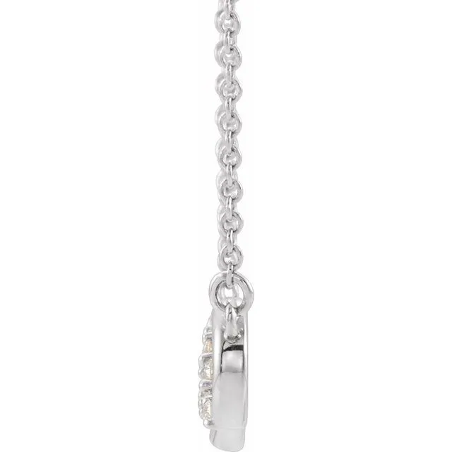 Sterling Silver 1/8 CTW Natural Diamond Infinity-Inspired Bar 18" Necklace