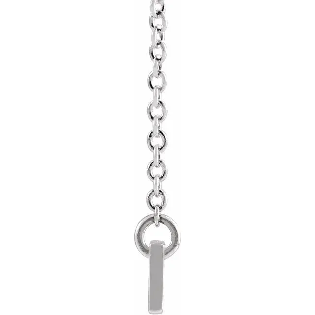 Sterling Silver 34x4 mm Engravable Bar 18" Necklace