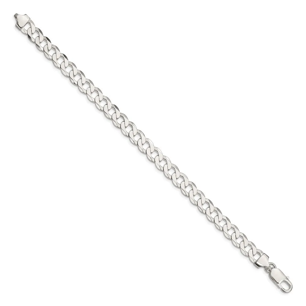 Sterling Silver 8mm Flat Curb Chain