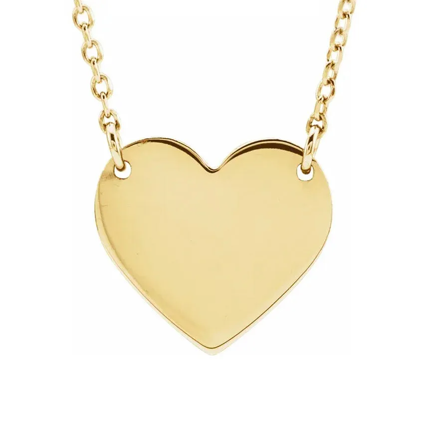 Sterling Silver 8x7.2 mm Heart 16-18" Necklace