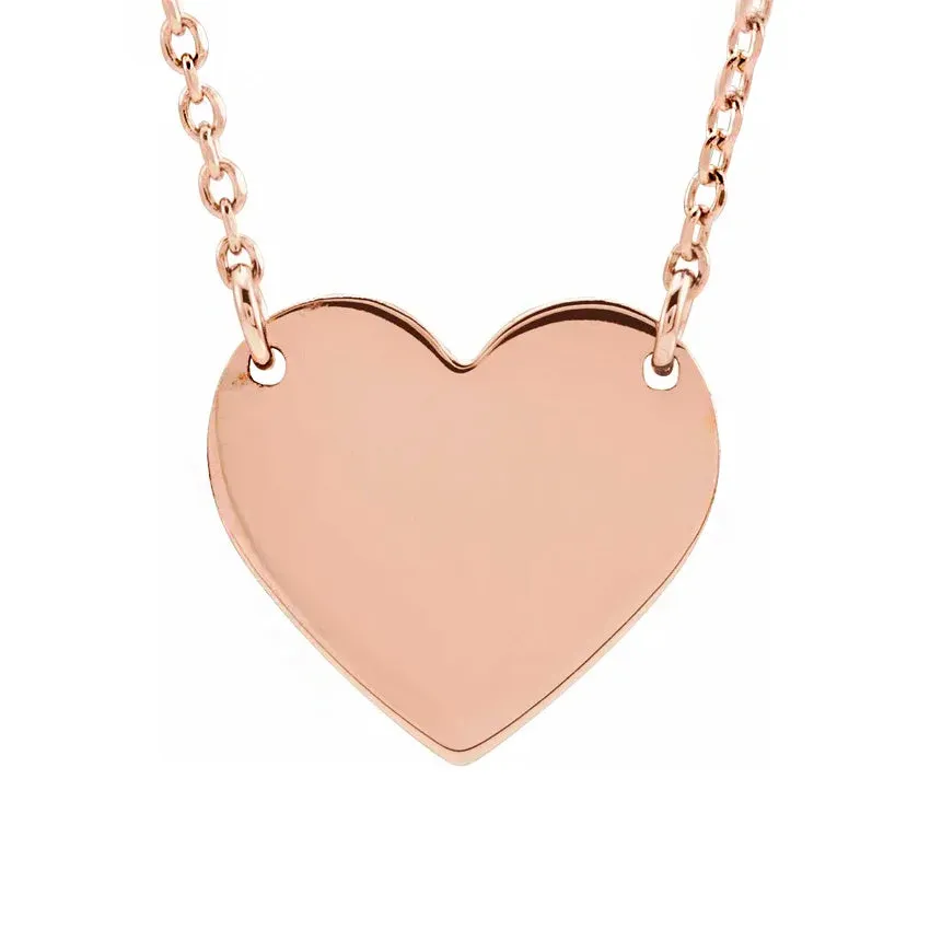 Sterling Silver 8x7.2 mm Heart 16-18" Necklace