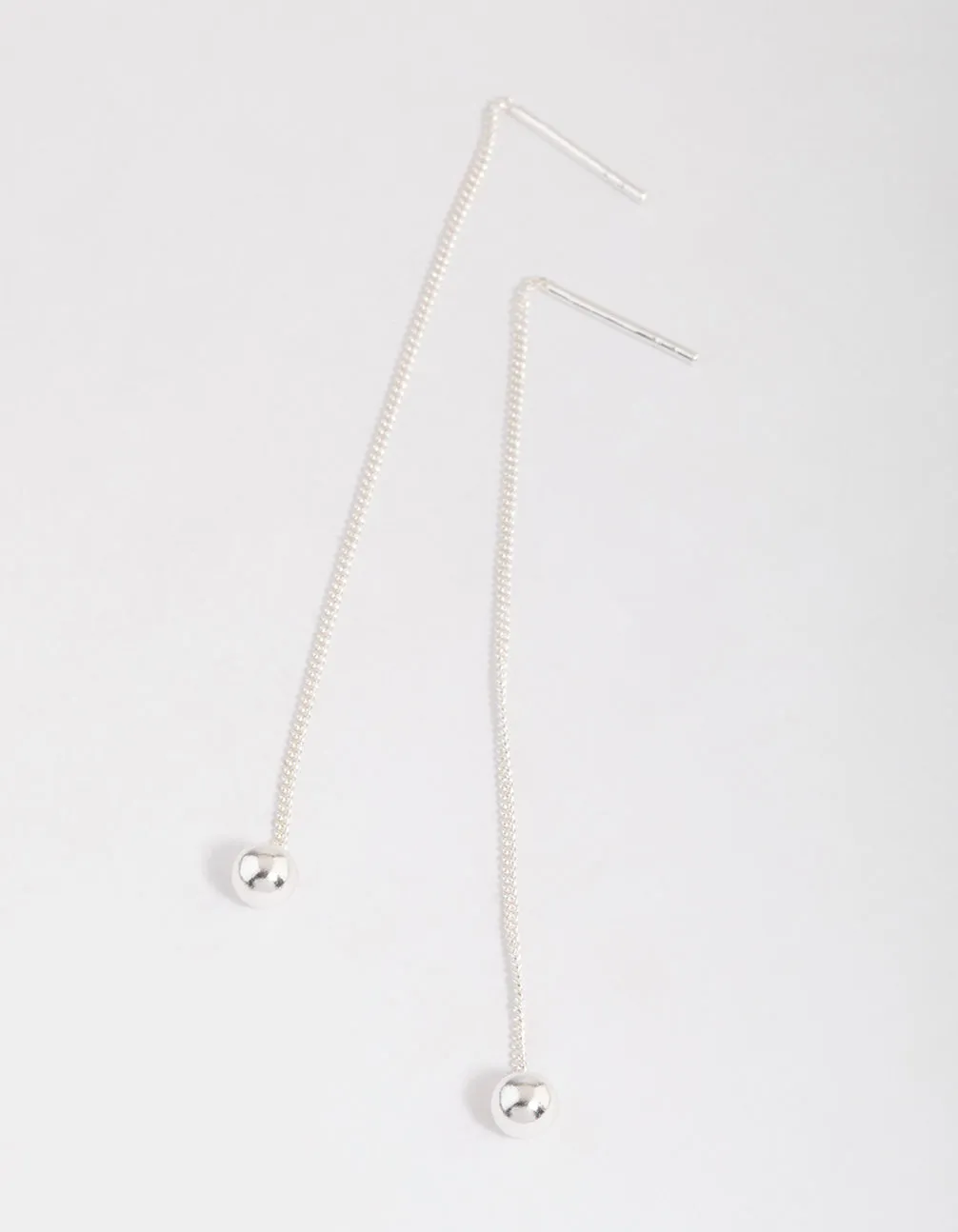 Sterling Silver Ball Threader Earrings