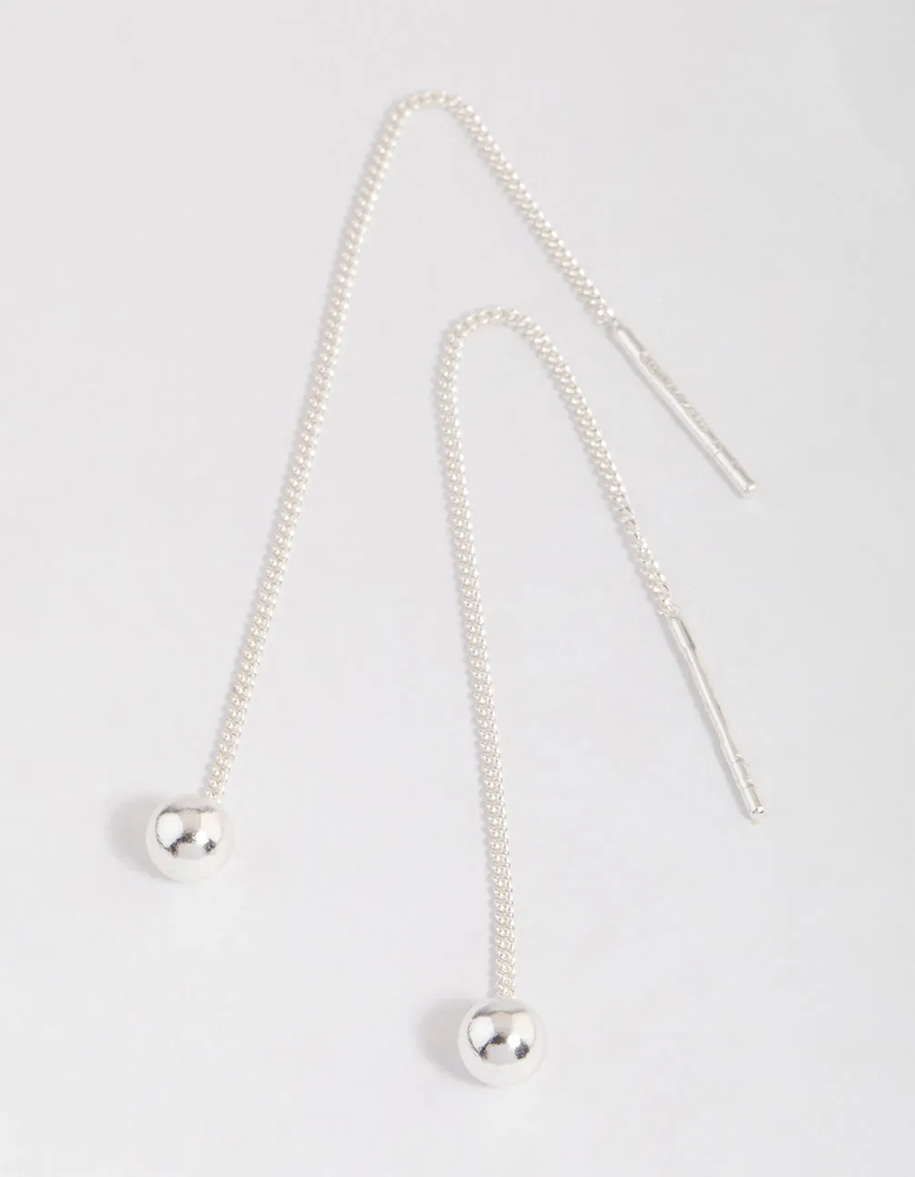 Sterling Silver Ball Threader Earrings