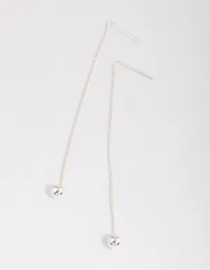 Sterling Silver Ball Threader Earrings