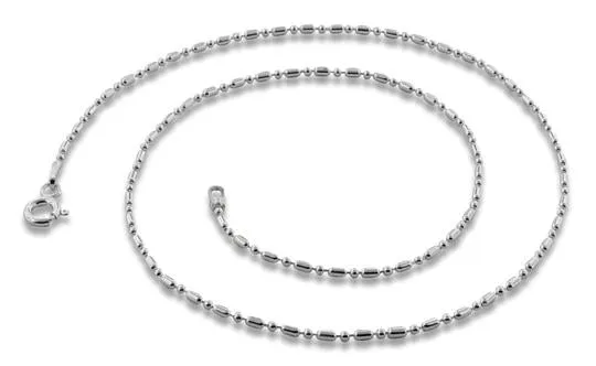 Sterling Silver Bar & Bead Chain 1 1 1.5MM