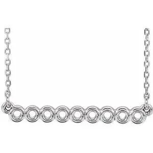 Sterling Silver Circle Bar 16"-18" Necklace