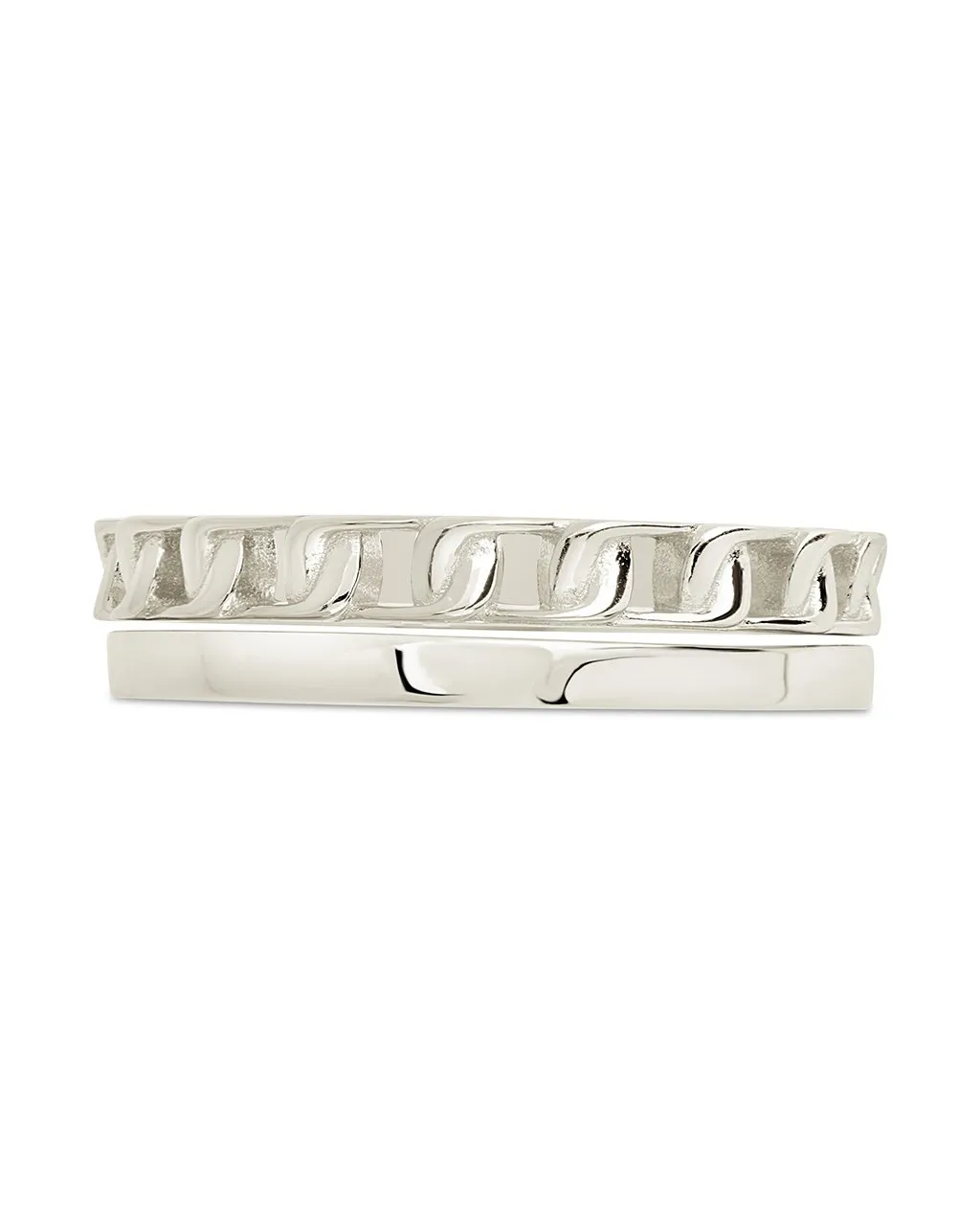Sterling Silver Everyday Chain Stacking Ring Set
