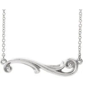 Sterling Silver Freeform Bar 16" Necklace