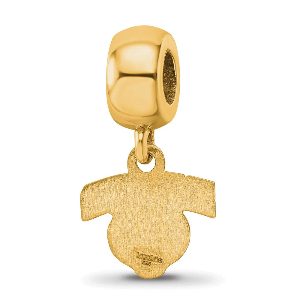 Sterling Silver Gold-plated LogoArt Baylor University Extra Small Dangle Bead Charm