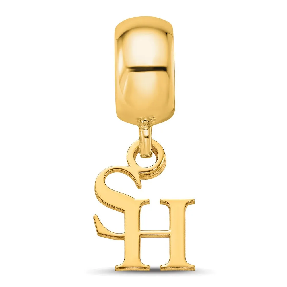 Sterling Silver Gold-plated LogoArt Sam Houston State University Extra Small Dangle Bead Charm
