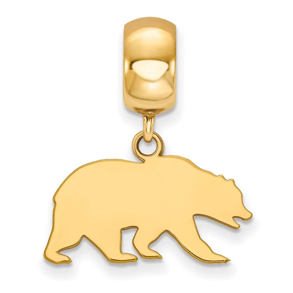 Sterling Silver Gold-plated LogoArt University of California Berkeley Bear Small Dangle Bead Charm