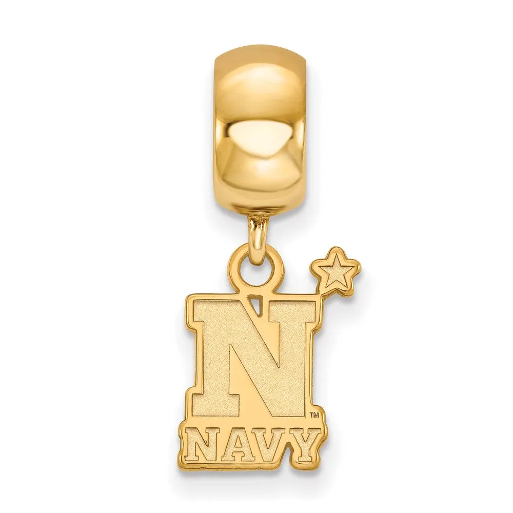 Sterling Silver Gold-plated LogoArt US Naval Academy Small Dangle Bead Charm