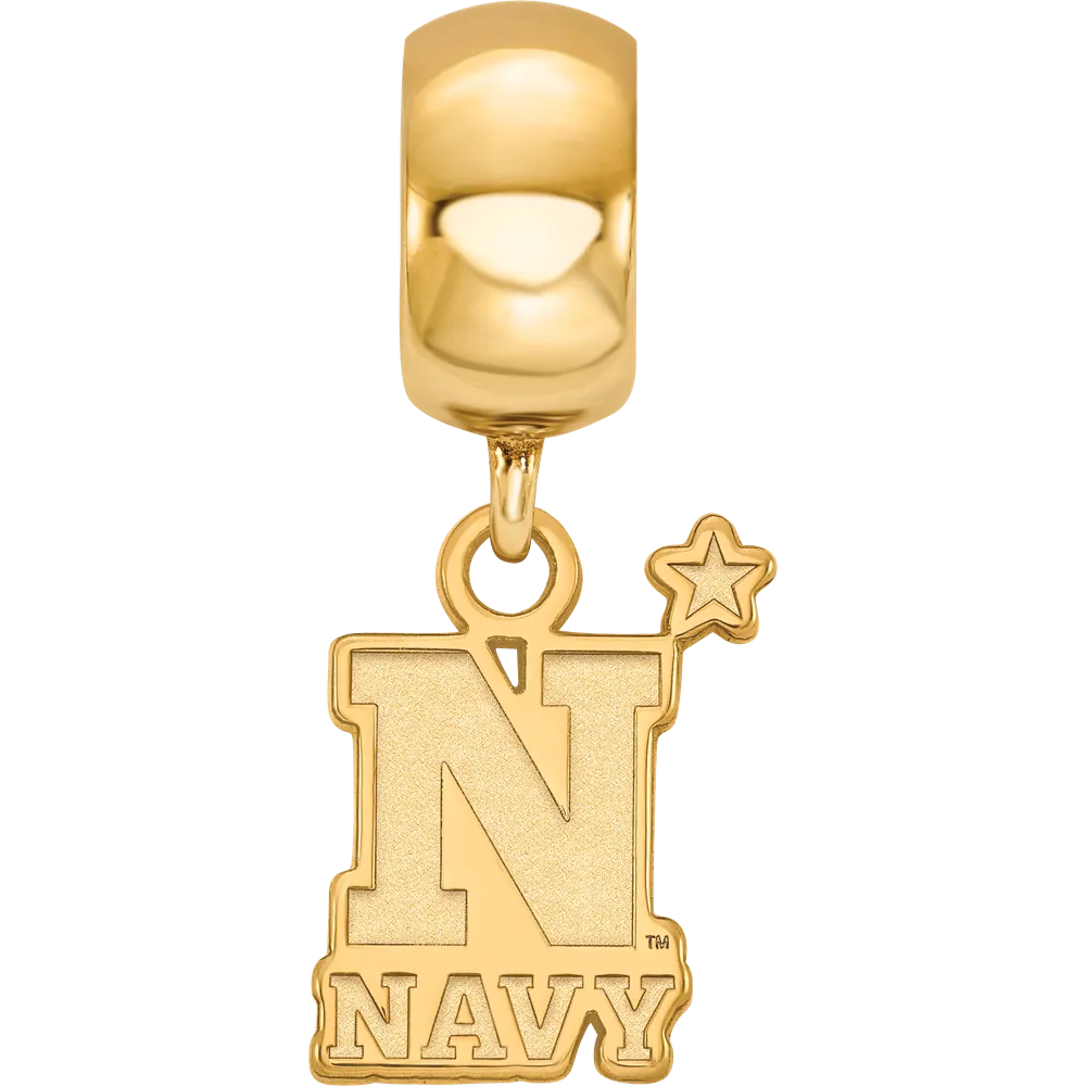 Sterling Silver Gold-plated LogoArt US Naval Academy Small Dangle Bead Charm