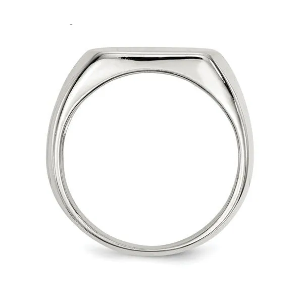Sterling Silver Mens Open Back Signet Ring