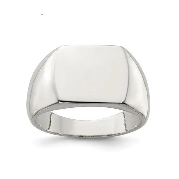 Sterling Silver Mens Open Back Signet Ring