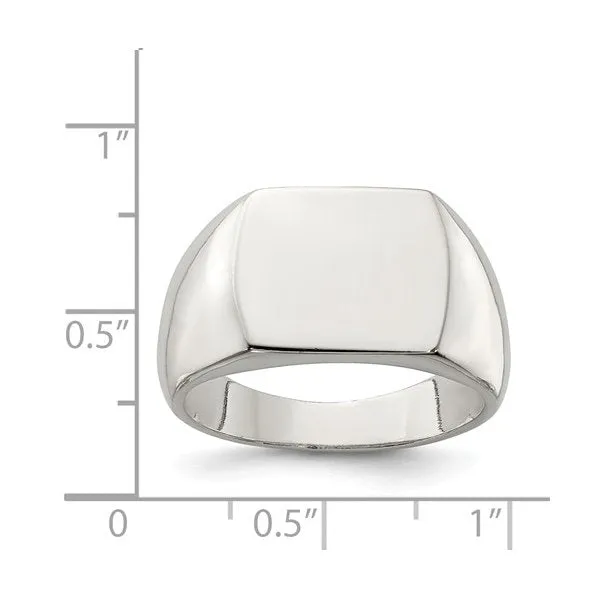 Sterling Silver Mens Open Back Signet Ring