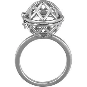 Sterling Silver Open Hinged Cage Ring, Size 7