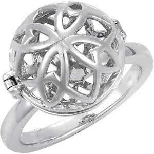 Sterling Silver Open Hinged Cage Ring, Size 7
