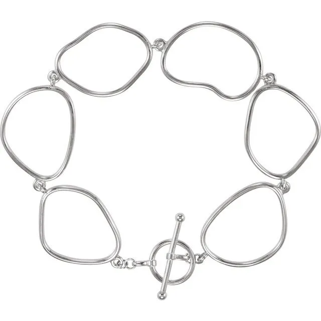 Sterling Silver Open Silhouette 7.75" Bracelet