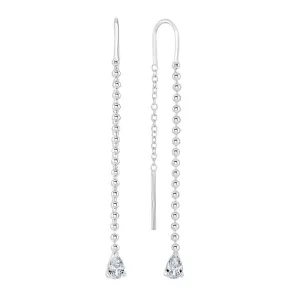 Sterling Silver Pull Through Teardrop Earrings