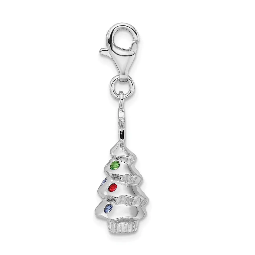 Sterling Silver Rhodium plated Multi Glass Stone Tree Bracelet