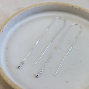 Sterling Silver Threader Earrings with Pendulum Charm