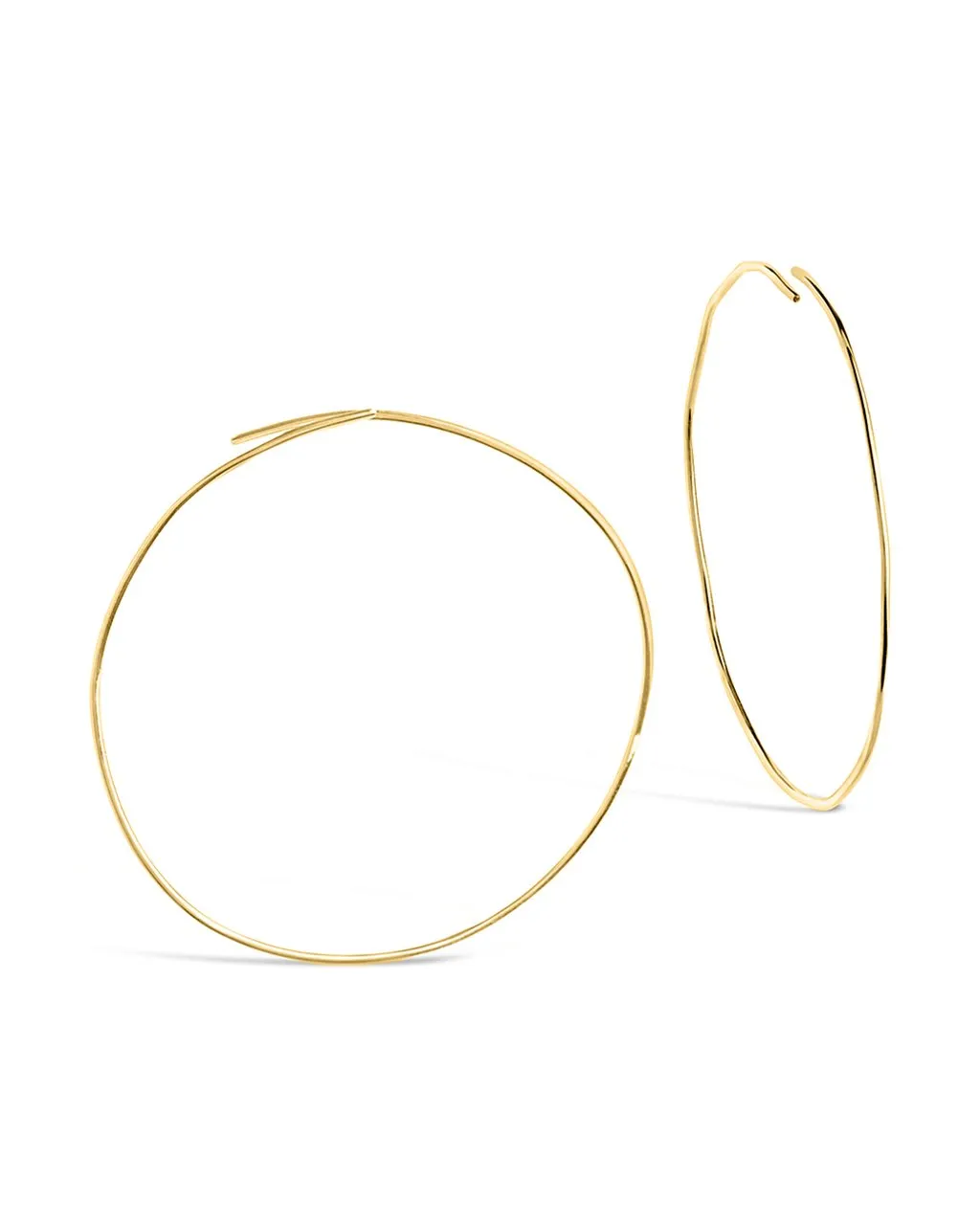 Sterling Silver Threader Hoop Earrings