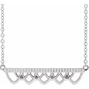 Sterling Silver Vintage-Inspired Bar 18" Necklace