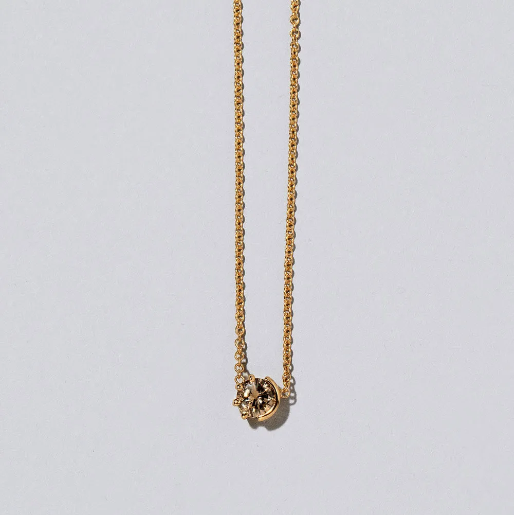 Sun & Moon Necklace - Champagne Diamond