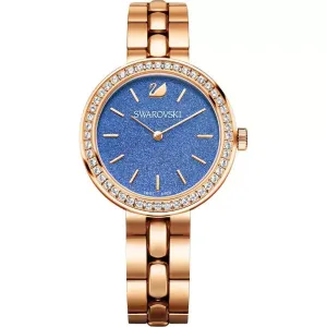 Swarovski Daytime Rose Gold Stainless Steel Blue Dial Quartz Watch for Ladies - 5182277