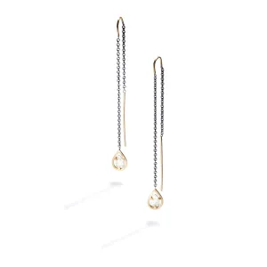 Swinging Salt & Pepper Diamond Earrings