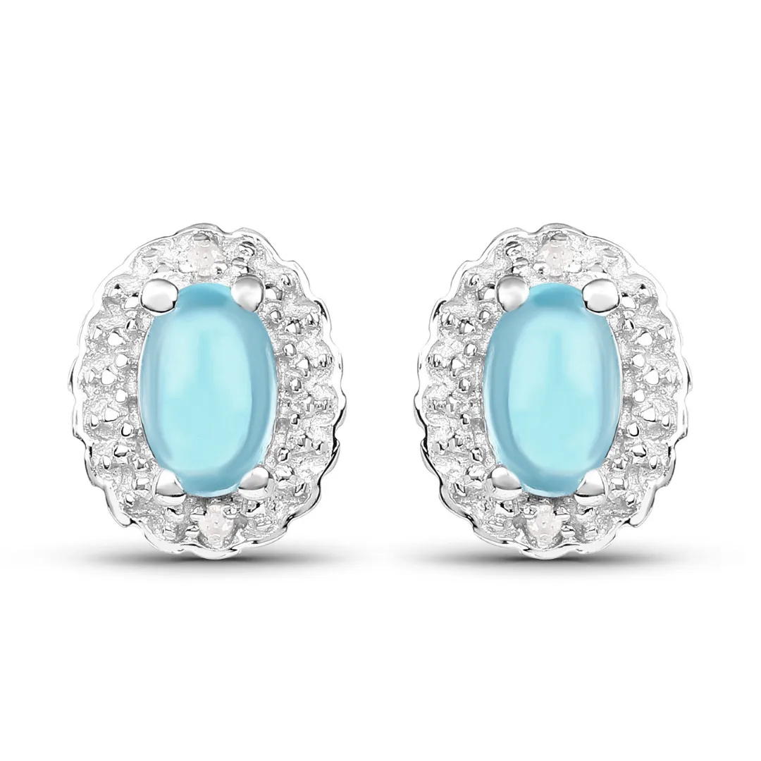 Swiss Blue Topaz Necklace and Earring set