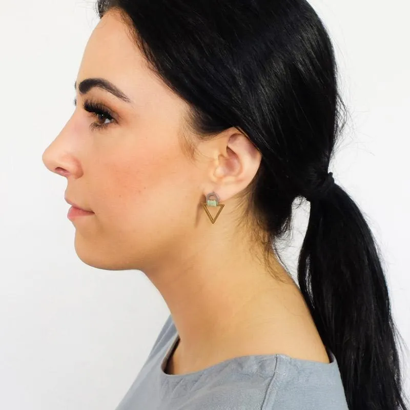 Tab Triangle Stud 2 Earrings