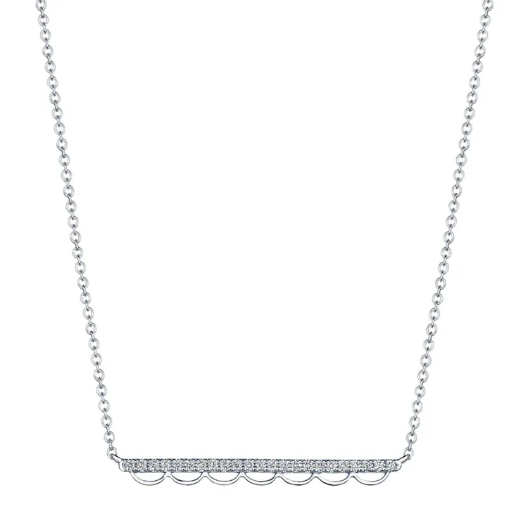 Tacori 14K White Gold Crescent Bar Diamond Necklace SN251FW