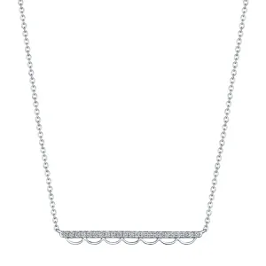 Tacori 14K White Gold Crescent Bar Diamond Necklace SN251FW