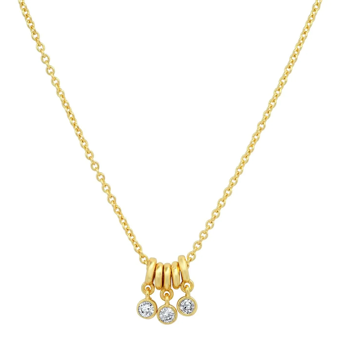 Tai - Necklace with Rings & CZ (Gold)