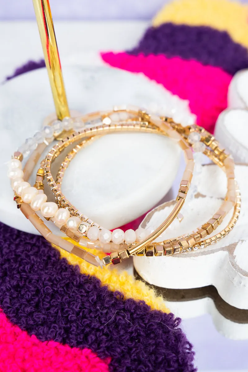 Teagan Light Topaz Goldtone Bracelet Set
