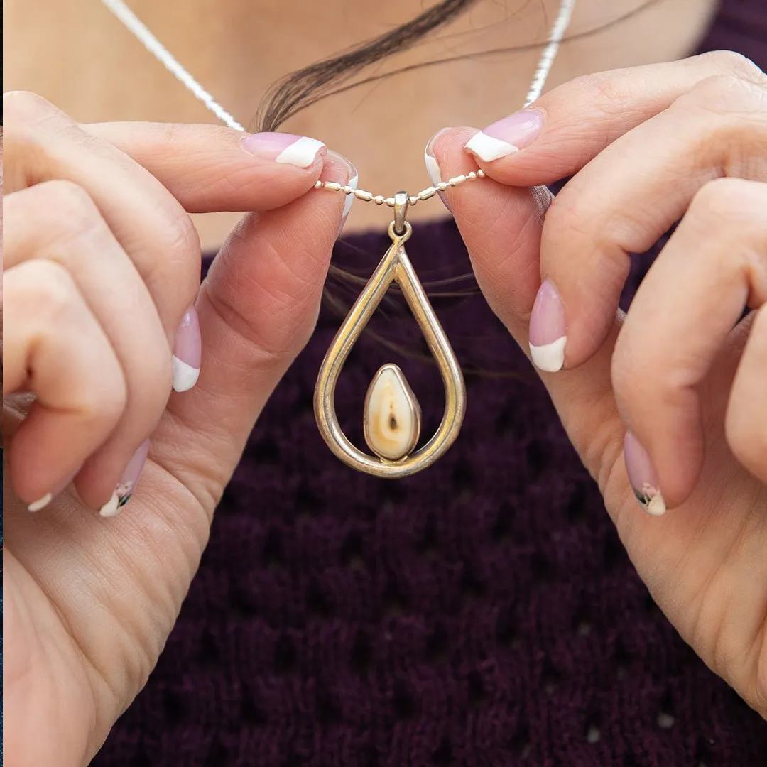 Tear Drop Elk Ivory Pendant