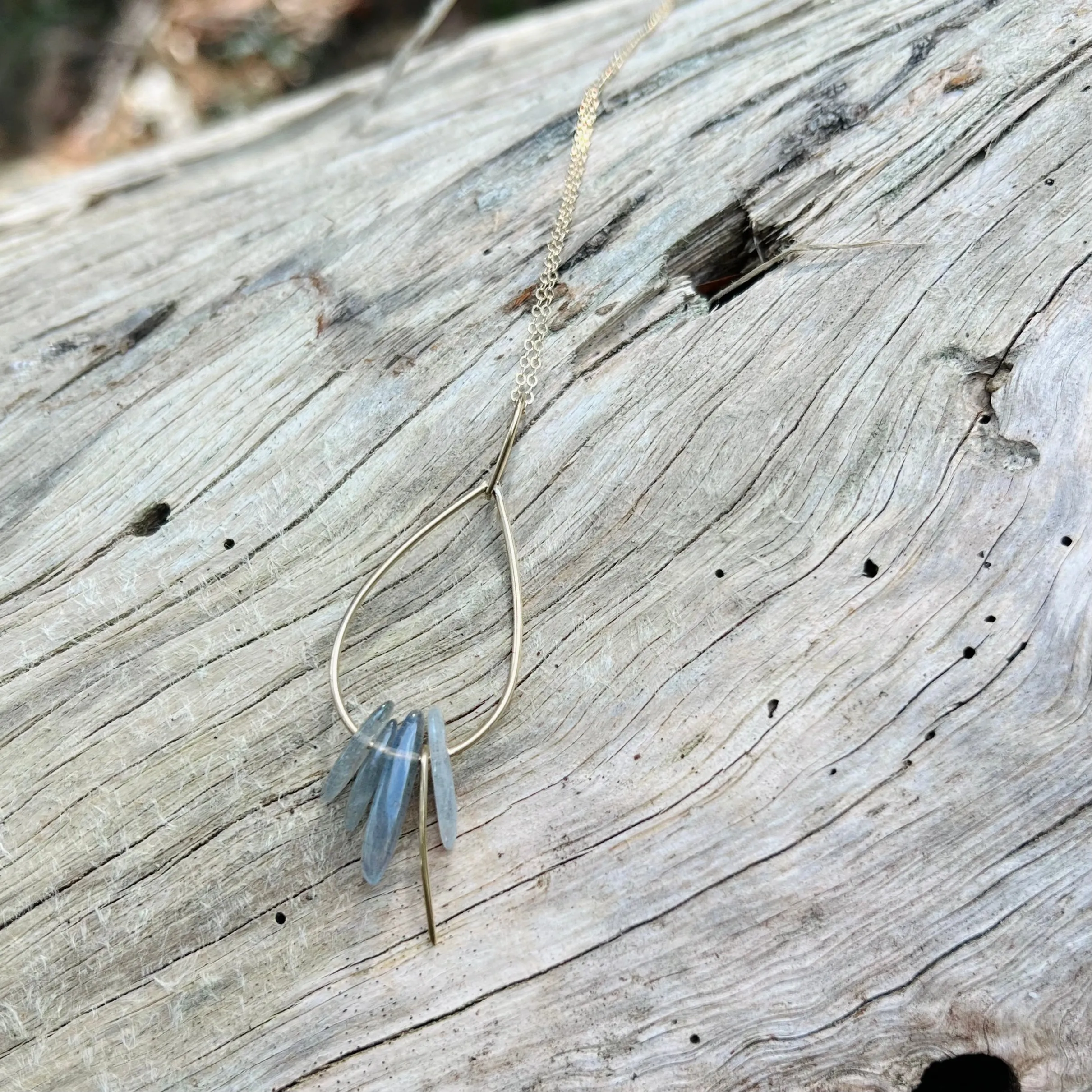 Teardrop Necklace with Healing Gemstones