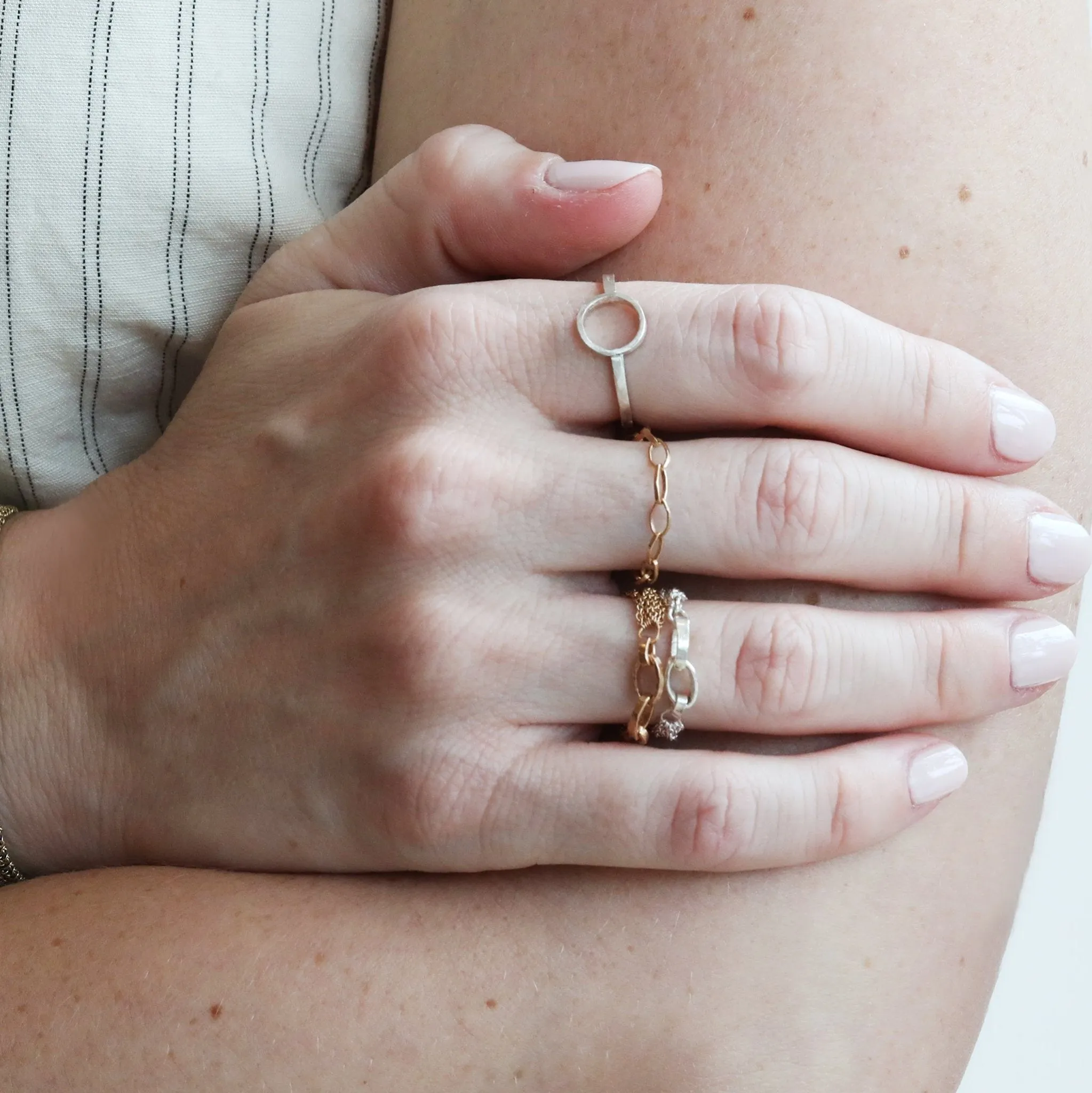 The The "Open Circle" Sterling Silver Ring With Open Circle Center