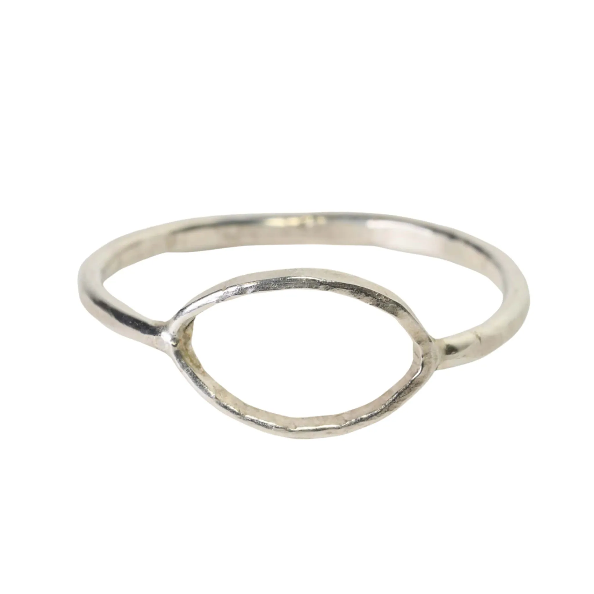 The The "Oval" Sterling Silver Ring With Open Circle Center