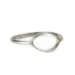 The The "Oval" Sterling Silver Ring With Open Circle Center