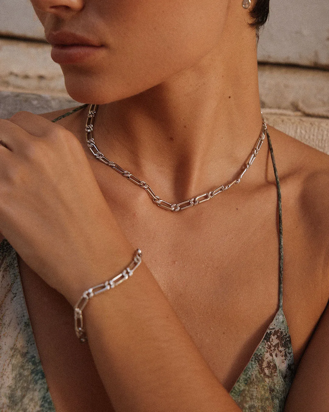 The Two-Tone Pave Link Bracelet